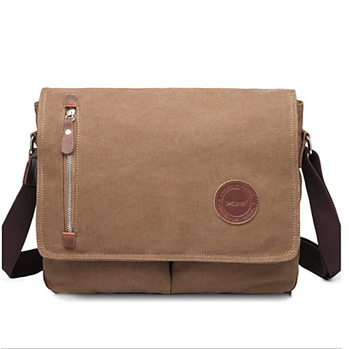 

Men's Bags Crossbody Bag Solid Color Daily Office & Career Canvas Bag MessengerBag Black Dark Gray Coffee