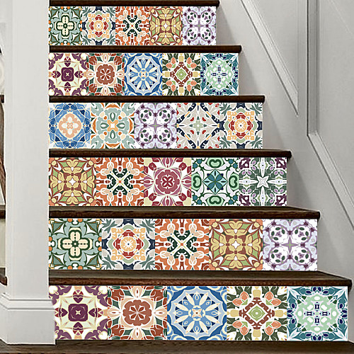 

Creative 3d Staircase Stickers Imitation Moroccan Tile Decoration Home Stickers Waterproof Wall Stickers