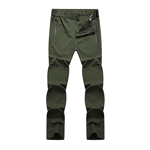 

Men's Hiking Pants Trousers Solid Color Outdoor Tailored Fit Waterproof Breathable Quick Dry Ultra Light (UL) Spandex Pants / Trousers Black Army Green Khaki Dark Blue Hunting Fishing Climbing L XL