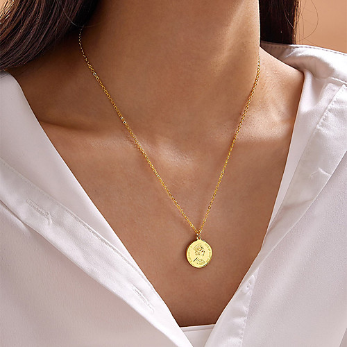 

Women's Pendant Necklace Necklace Classic Simple Fashion Vintage Classic Copper Gold 45 cm Necklace Jewelry 1pc For Wedding Street Gift Birthday Party Festival