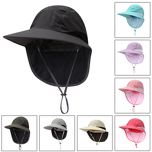 

Sun Hat Fishing Hat Fisherman Hat Hiking Hat UPF 50 Sun Protection Cap Wide Brim Fishing Hat with Neck Flap Nylon Dark Gray White Purple for Men's Women's Camping / Hiking Hunting Fishing