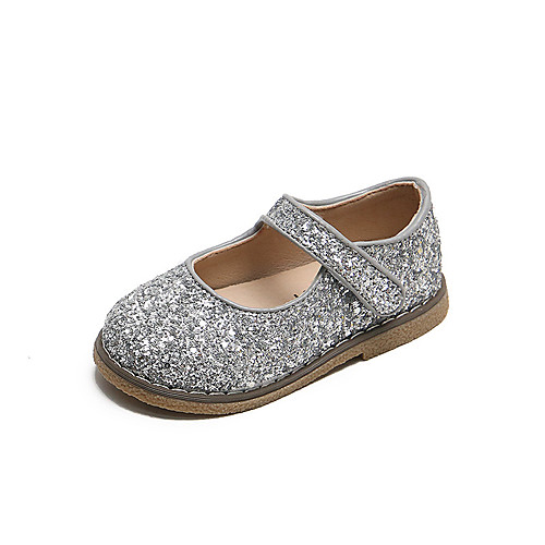 

Girls' Flats Comfort Flower Girl Shoes Children's Day PU Little Kids(4-7ys) Big Kids(7years ) Daily Party & Evening Sequin Black Silver Fall Spring