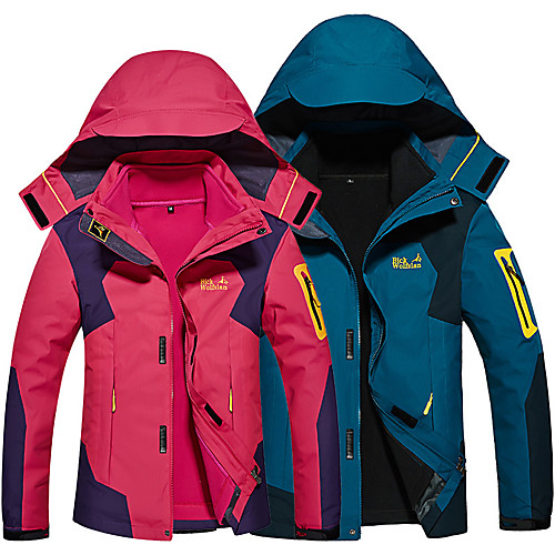 

3 in 1 Winter Jacket Men's Outdoor Waterproof Softshell Raincoat Snowboard Ski Jacket Red XS