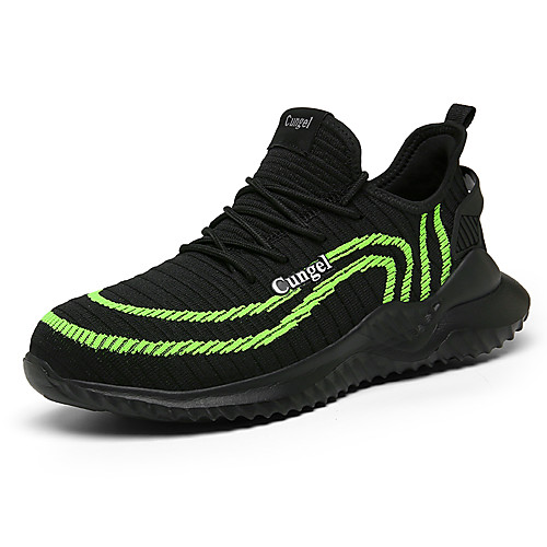 

Men's Trainers Athletic Shoes Sporty Daily Outdoor Mesh Breathable Non-slipping Wear Proof Black and White Black / Red Black / Green Spring Summer