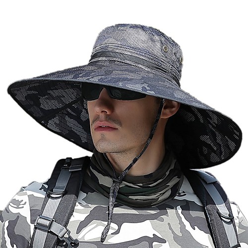 

Men's Sun Hat Fishing Hat Hiking Hat Outdoor UV Sun Protection Windproof UPF50 Quick Dry Spring Summer Hunting Ski / Snowboard Fishing Black Burgundy Orange / Breathable