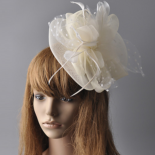 

Elegant Retro Tulle Fascinators with Feather / Floral 1 Piece Special Occasion / Party / Evening Headpiece