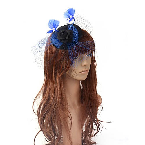 

Retro Cute Net Fascinators with Feather / Floral / Pearls 1 Piece Special Occasion / Party / Evening Headpiece