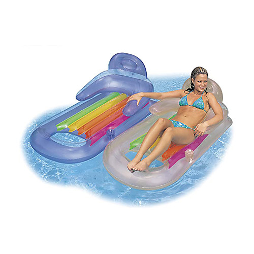 

Inflatable Pool Float Lounge Raft with Headrest PVC / Vinyl Water fun Party Favor Summer Beach Swimming 2 pcs Boys and Girls Kid's Adults'