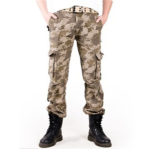 

Men's Hunting Pants Ventilation Wearproof Soft Fall Spring Camo / Camouflage Cotton for Black Army Green Camouflage S M L XL XXL