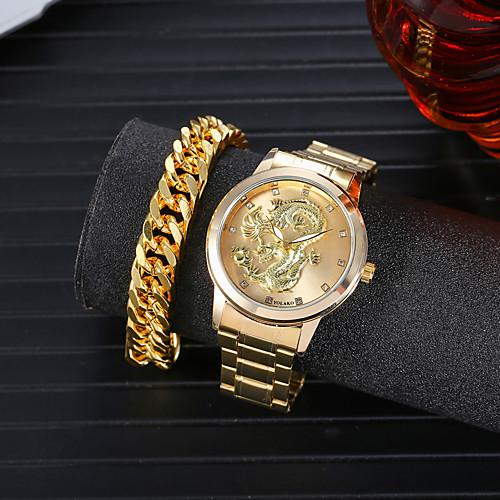 

Men's Steel Band Watches Analog Quartz Classic Chronograph Large Dial / Titanium Alloy