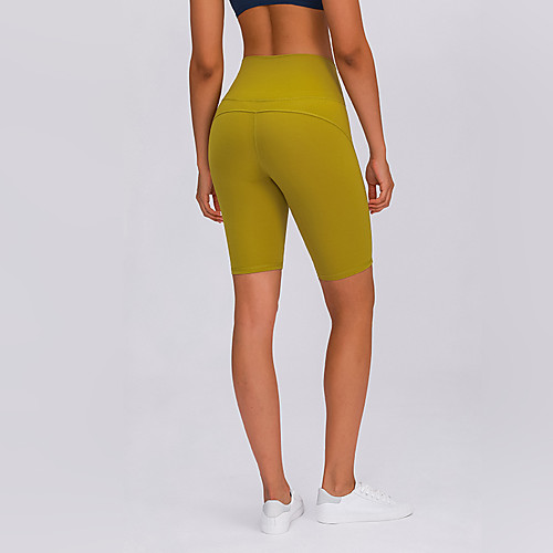 

Women's High Waist Yoga Shorts Shorts Tummy Control Butt Lift Breathable Solid Color Earth Yellow Black Red Spandex Yoga Fitness Gym Workout Sports Activewear Stretchy Skinny / Athletic / Athleisure