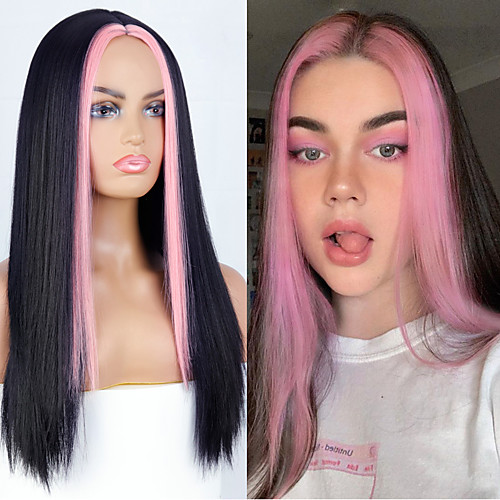 

Synthetic Wig Natural Straight Middle Part Wig Medium Length A1 A2 A3 A4 A5 Synthetic Hair Women's Cosplay Party Fashion Red Gray
