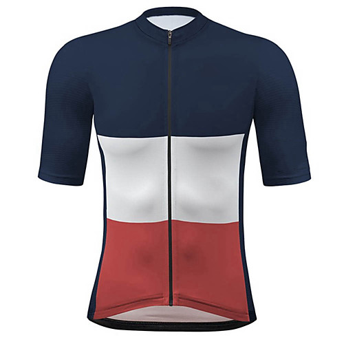 

21Grams Men's Short Sleeve Cycling Jersey Spandex Dark Blue Bike Top Mountain Bike MTB Road Bike Cycling Breathable Quick Dry Sports Clothing Apparel / Athleisure