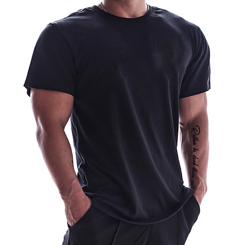 

Men's Short Sleeve Workout Tops Running Shirt Tee Tshirt Top Athletic Casual Cotton Breathable Quick Dry Moisture Wicking Fitness Gym Workout Running Jogging Exercise Sportswear Solid Colored White