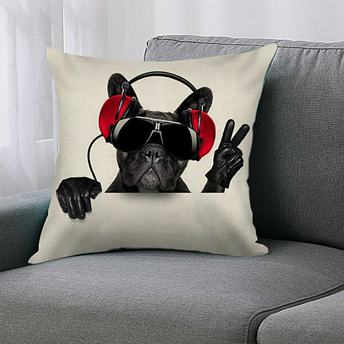 

Double Side 1 Pc Animal Cushion Cover Print 45x45cm Linen for Sofa Bedroom