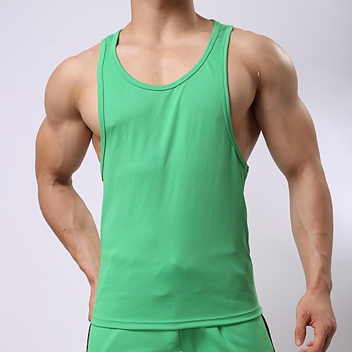 

Men's Sleeveless Running Tank Top Vest / Gilet Singlet Top Athletic Breathable Quick Dry Moisture Wicking Gym Workout Running Active Training Jogging Exercise Sportswear Solid Colored White Black