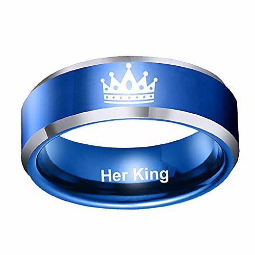 

Tungsten Rings Her King His Queen Wedding Bands for Men Women, Couples His and Hers Crown Promise Engagement Ring Valentine Christmas