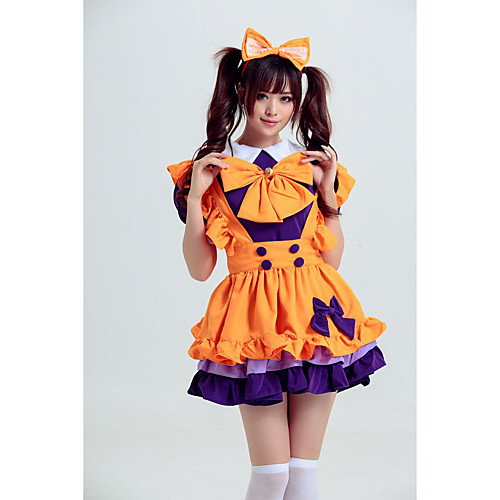

Lolita Cute Dress Women's Japanese Cosplay Costumes Orange Solid Color