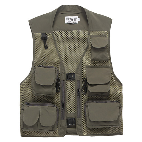 

Men's Hiking Vest / Gilet Fishing Vest Military Tactical Vest Sleeveless Outerwear Vest / Gilet Top Outdoor Lightweight Breathable Quick Dry Sweat wicking Autumn / Fall Spring Chinlon Polyester Solid