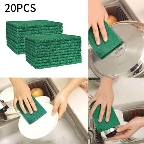 

20PCS Cleaning Cloth Scouring Pads Emery Scouring Pad Dish Scrubber Household Scrub Pads for Stove Top Cleaner and Kitchen Scrubbers