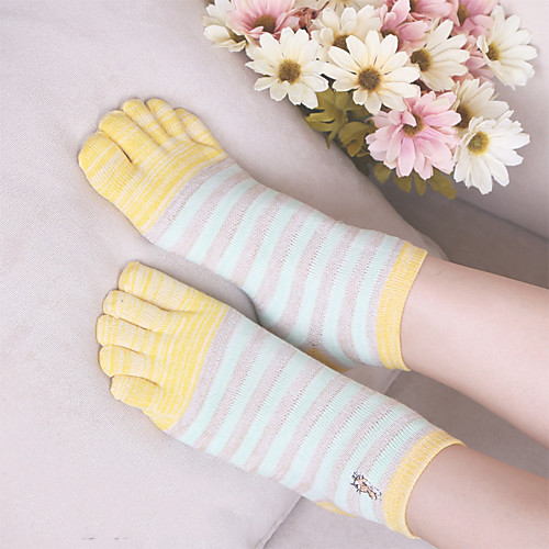 

Women's Hiking Socks 1 Pair Outdoor Soft Stretchy Comfortable Socks Patchwork Cotton Purple Yellow Grey for Hunting Fishing Climbing