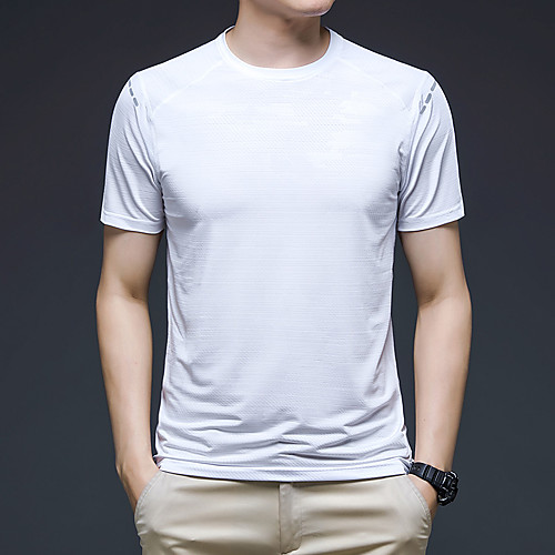 

Men's Hiking Tee shirt Tee Tshirt Outdoor Breathable Quick Dry Elastane White Black Burgundy