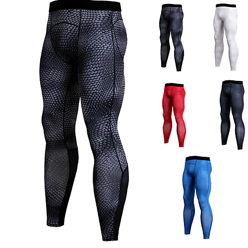 

Men's Running Tights Leggings Compression Pants Running Base Layer Athletic Leggings Spandex Winter Fitness Gym Workout Running Training Exercise Breathable Quick Dry Moisture Wicking Sport Snakeskin