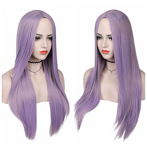 

Synthetic Wig Natural Straight Middle Part Wig Medium Length A15 A16 A17 A18 A19 Synthetic Hair Women's Cosplay Party Fashion Purple