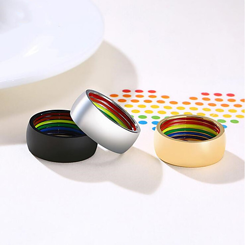 

Ring Classic Black Gold Silver Stainless Steel Rainbow Fashion 1pc 8 9 10 11