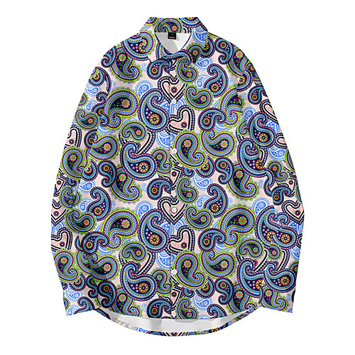 

Men's Shirt 3D Print Cashew nuts Button-Down 3D Print Long Sleeve Daily Tops Casual Fashion Rainbow