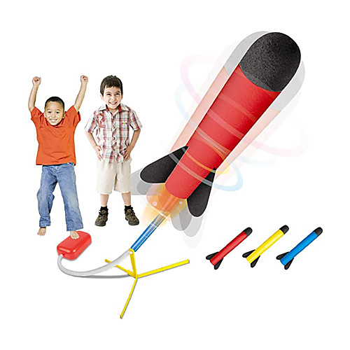 

Activity Toy Jump Rocket Launchers Outdoor Toys 4 pcs with Launcher and Foam Rockets Kid's Adults' Gift Party Favor Summer Outdoor Toys