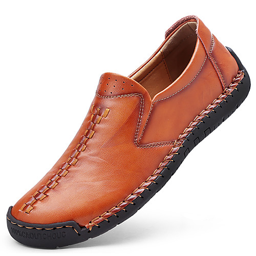 

Men's Loafers & Slip-Ons Business Casual Vintage Athletic Outdoor Walking Shoes Nappa Leather Cowhide Handmade Non-slipping Wear Proof Booties / Ankle Boots Light Brown Dark Brown Black Spring Summer