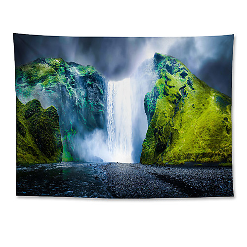 

Wall Tapestry Art Decor Blanket Curtain Hanging Home Bedroom Living Room Grand Polyester Iceland Waterfall