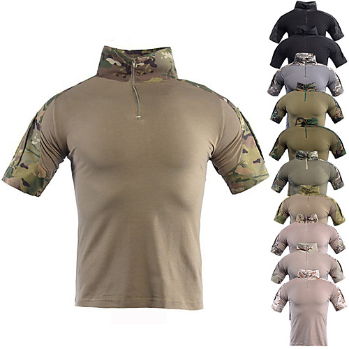 

Men's Hunting T-shirt Camouflage Hunting T-shirt Military Tactical Shirt Short Sleeve Outdoor Spring Summer Fast Dry Ultra Light (UL) Quick Dry Breathable Top Camping / Hiking Hunting Fishing Casual