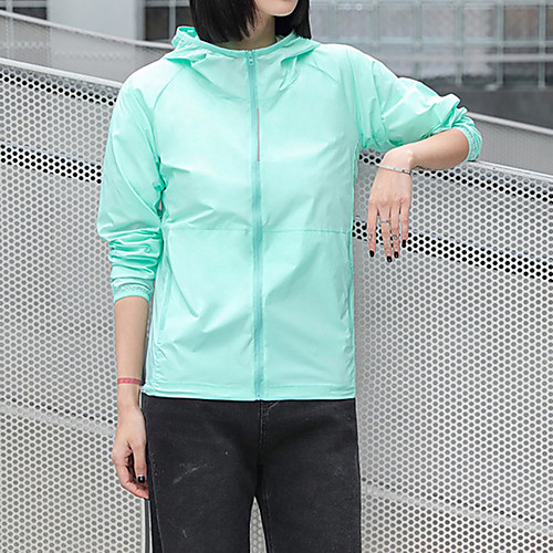 

Women's Solid Colored Streetwear Spring & Summer Jacket Regular Sports Long Sleeve Nylon Coat Tops White