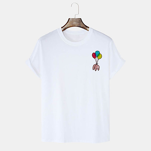 

Men's Unisex T shirt Hot Stamping Graphic Prints Balloon Bear Plus Size Print Short Sleeve Daily Tops 100% Cotton Basic Casual White Black Blushing Pink