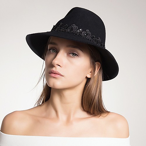 

Elegant Lady Wool Hats with Trim 1 Piece Special Occasion / Party / Evening Headpiece