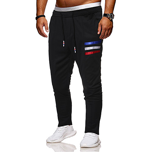 

Men's Classic Style Chino Outdoor Sports Casual Daily Pants Chinos Pants Color Block Full Length Sporty Drawstring Black