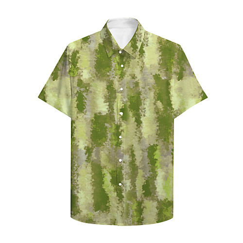 

Men's Shirt 3D Print Graphic Prints Dinosaur Button-Down Print Short Sleeve Casual Tops Casual Designer Big and Tall Green
