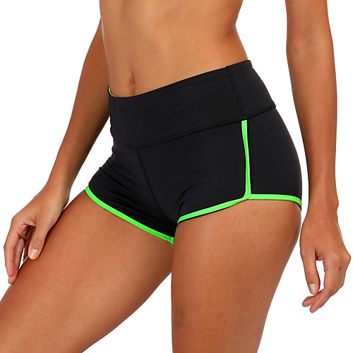 

Women's High Waist Yoga Shorts Elastic Waistband Shorts Bottoms Breathable Quick Dry Stripes Black / Rose Red BlackWhite Black / Green Spandex Yoga Fitness Gym Workout Sports Activewear Stretchy