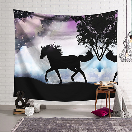 

Wall Tapestry Art Decor Blanket Horse Curtain Hanging Home Bedroom Living Room Decoration and Fantasy and Animal