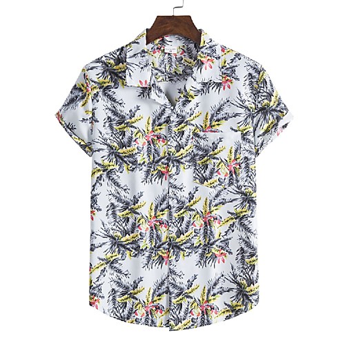 

Men's Shirt 3D Print Graphic Prints Print Short Sleeve Vacation Tops White