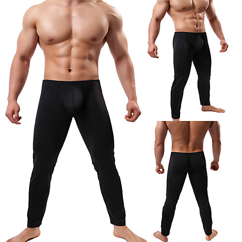 

Men's Running Tights Leggings Athletic Base Layer Bottoms Ice Silk Fitness Gym Workout Running Jogging Exercise Breathable Quick Dry Moisture Wicking Sport Solid Colored White Black Blue Red Orange