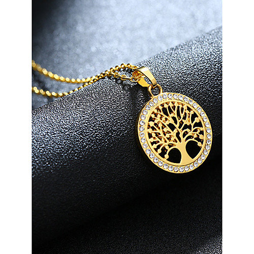 

Women's Pendant Necklace Charm Necklace Retro Tree of Life Fashion Zircon Gold Plated Alloy Gold 55 cm Necklace Jewelry 1pc For Christmas Wedding Halloween Party Evening Formal