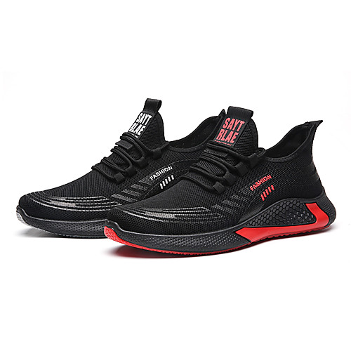 

Men's Trainers Athletic Shoes Athletic Outdoor Running Shoes Basketball Shoes Elastic Fabric Tissage Volant Breathable Non-slipping Shock Absorbing Booties / Ankle Boots Black / Red BlackGray Spring