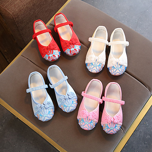 

Girls' Flats Children's Day Silk Little Kids(4-7ys) Big Kids(7years ) Party & Evening Walking Shoes Wine White Red Spring