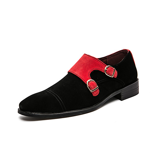 

Men's Oxfords Business Classic British Daily Office & Career PU Breathable Non-slipping Wear Proof Black / Red Spring Summer