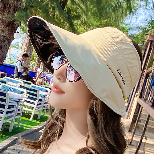 

Women's Hiking Cap 1 PCS Outdoor Portable Sunscreen Breathable Soft Hat Letter & Number Polyester / Cotton Blend Blue Pink Grey for Fishing Climbing Beach
