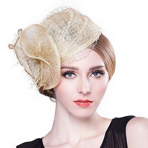 

Elegant Retro Flax Fascinators with Flower / Solid 1 Piece Special Occasion / Party / Evening Headpiece
