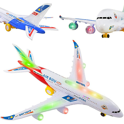 

Holiday Birthday Airplane LED Lighting Light Up Toy Model Building Kit Music Noctilucent Electric With Switch Kid's for Birthday Gifts and Party Favors